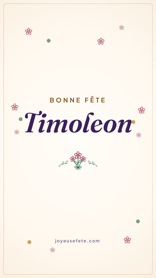 Image « Bonne fête Timoleon » au format story