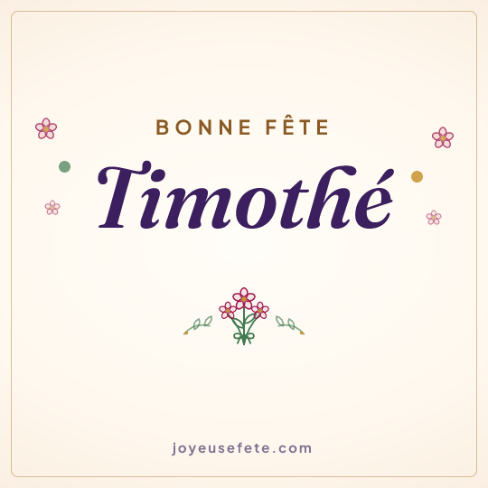 Image carrée « Bonne fête Timothé » pour WhatsApp