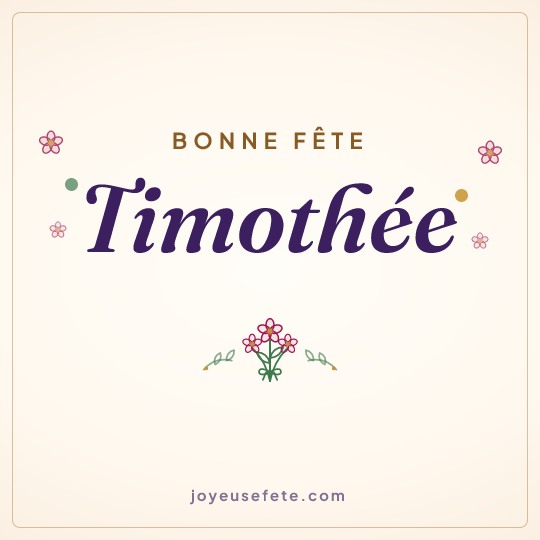 Image carrée « Bonne fête Timothée » pour WhatsApp