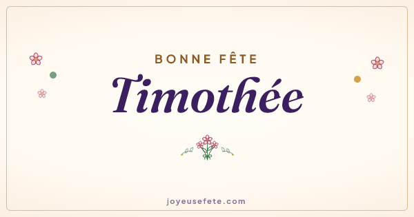 Image « Bonne fête Timothée » au format large
