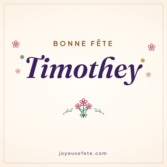 Image carrée « Bonne fête Timothey » pour WhatsApp