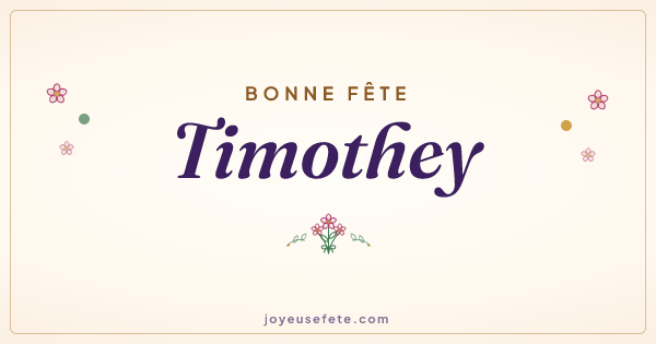 Image « Bonne fête Timothey » au format large