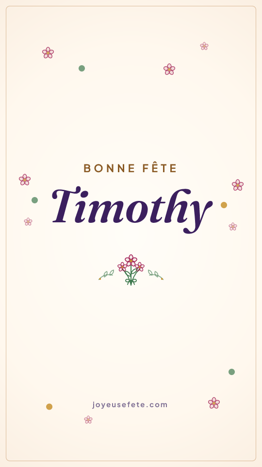 Image « Bonne fête Timothy » au format story