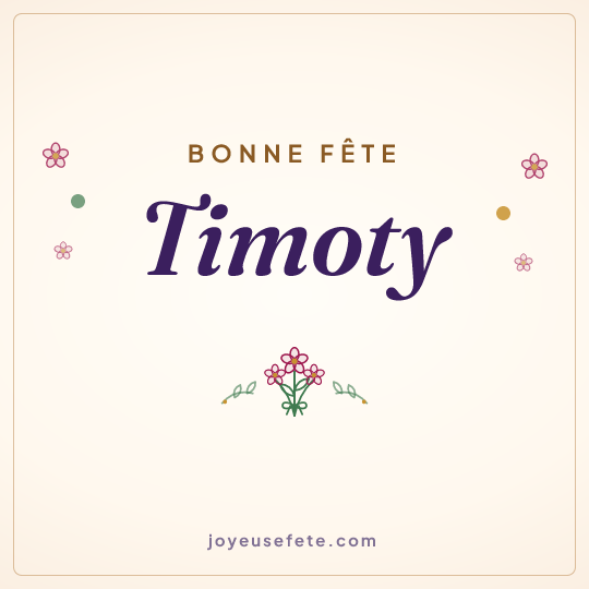 Image carrée « Bonne fête Timoty » pour WhatsApp