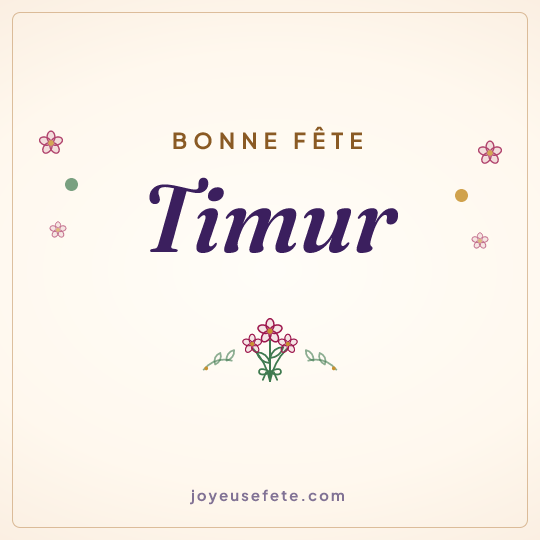 Image carrée « Bonne fête Timur » pour WhatsApp