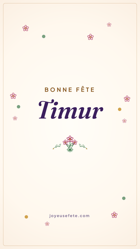 Image « Bonne fête Timur » au format story