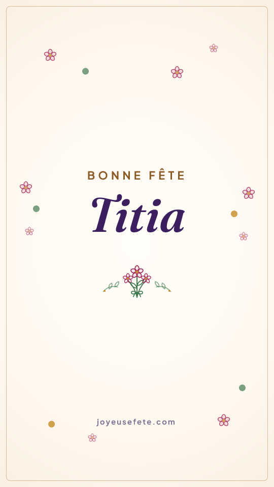 Image « Bonne fête Titia » au format story