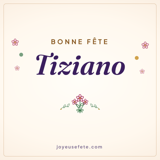 Image carrée « Bonne fête Tiziano » pour WhatsApp