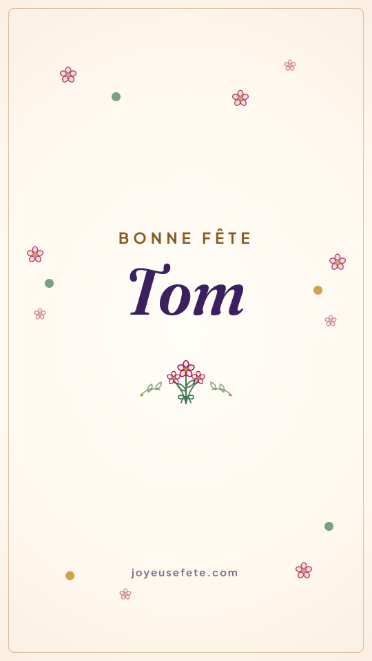Image « Bonne fête Tom » au format story