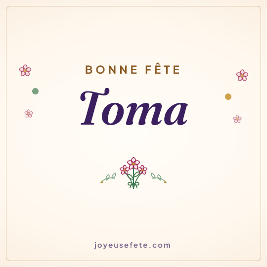 Image carrée « Bonne fête Toma » pour WhatsApp