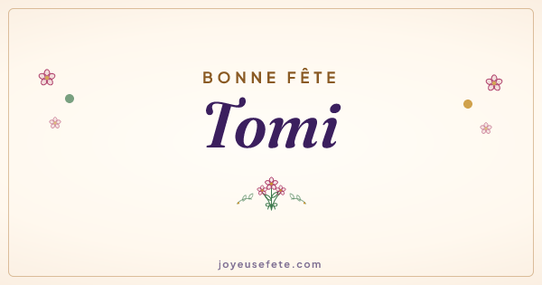 Image « Bonne fête Tomi » au format large