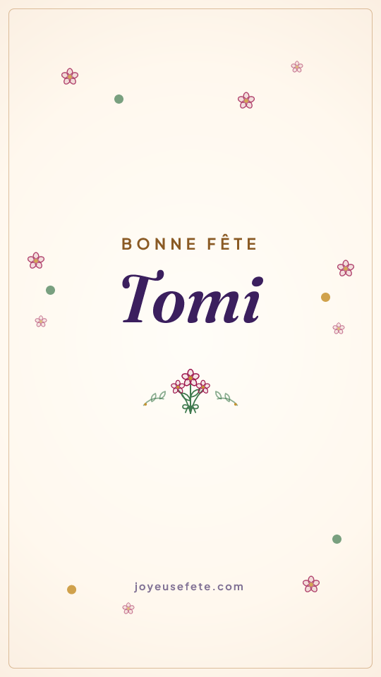 Image « Bonne fête Tomi » au format story
