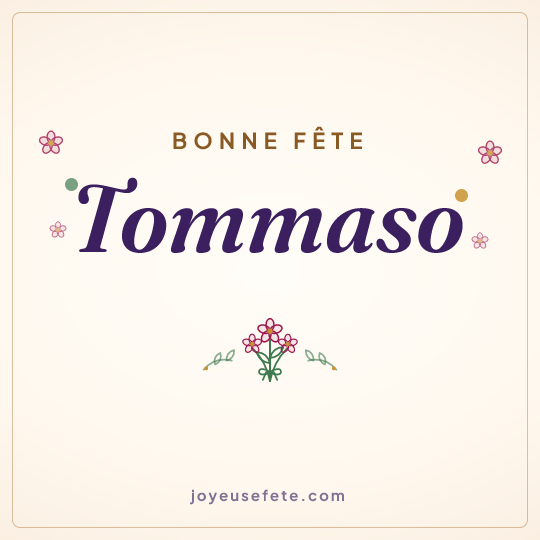 Image carrée « Bonne fête Tommaso » pour WhatsApp