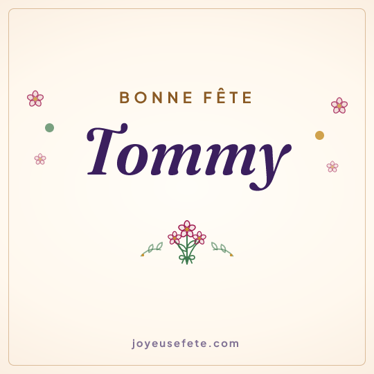 Image carrée « Bonne fête Tommy » pour WhatsApp