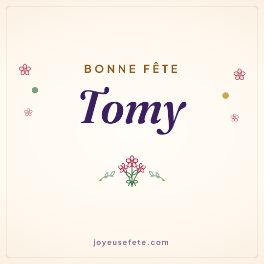 Image carrée « Bonne fête Tomy » pour WhatsApp