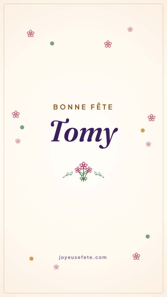 Image « Bonne fête Tomy » au format story