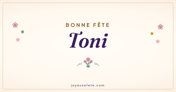 Image « Bonne fête Toni » au format large