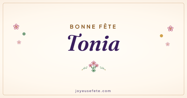 Image « Bonne fête Tonia » au format large