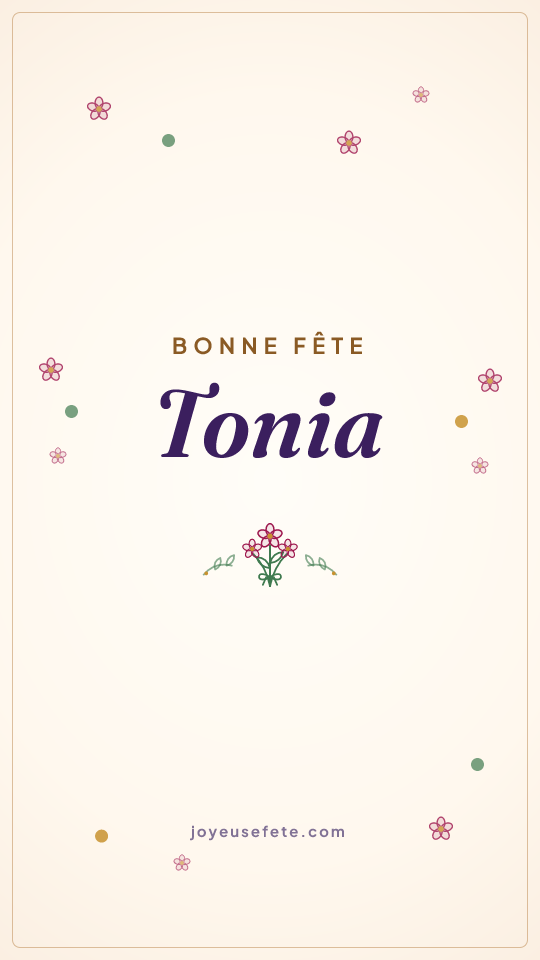 Image « Bonne fête Tonia » au format story