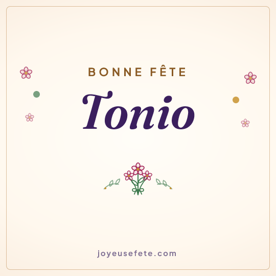 Image carrée « Bonne fête Tonio » pour WhatsApp