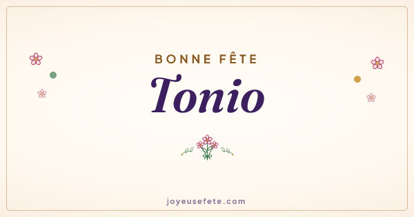 Image « Bonne fête Tonio » au format large
