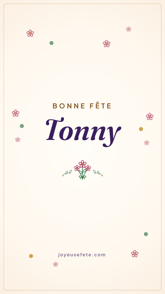 Image « Bonne fête Tonny » au format story