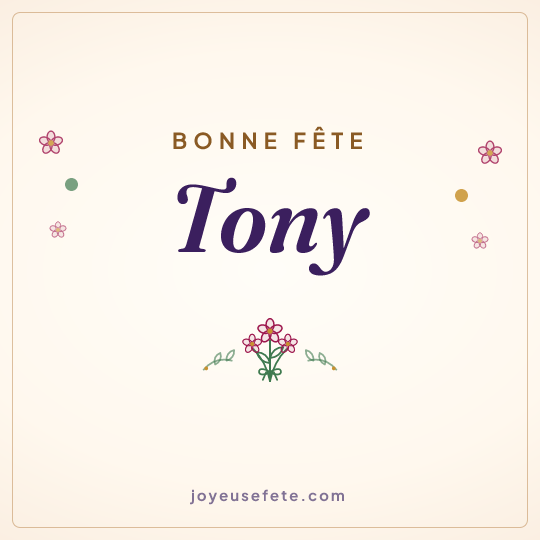Image carrée « Bonne fête Tony » pour WhatsApp