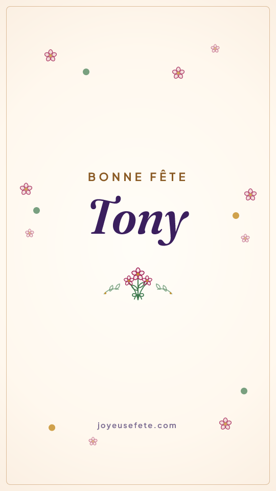 Image « Bonne fête Tony » au format story