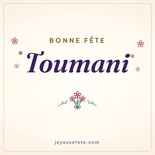 Image carrée « Bonne fête Toumani » pour WhatsApp