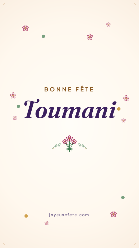 Image « Bonne fête Toumani » au format story