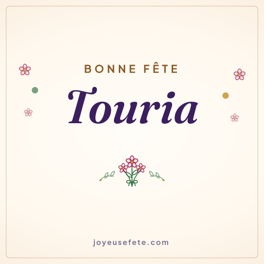 Image carrée « Bonne fête Touria » pour WhatsApp