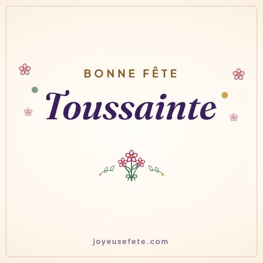 Image carrée « Bonne fête Toussainte » pour WhatsApp