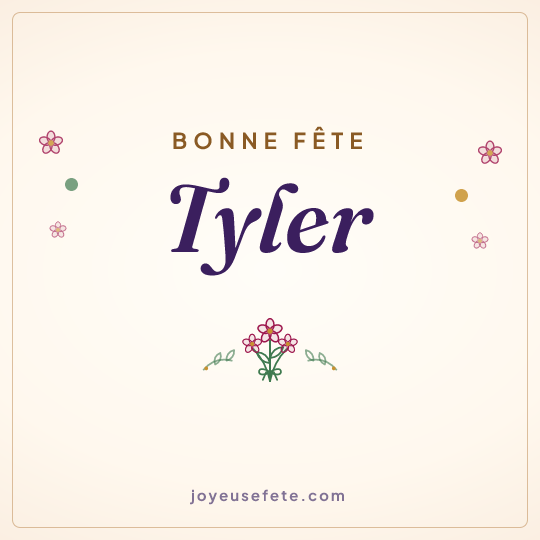Image carrée « Bonne fête Tyler » pour WhatsApp