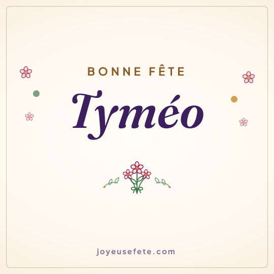 Image carrée « Bonne fête Tyméo » pour WhatsApp