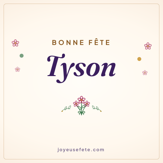 Image carrée « Bonne fête Tyson » pour WhatsApp