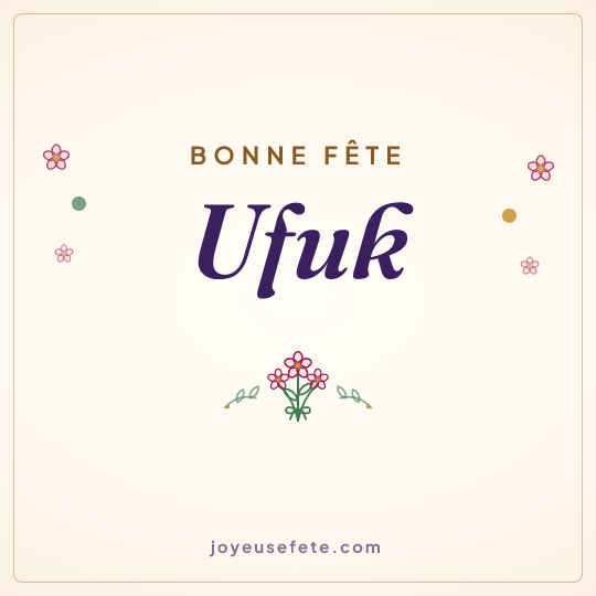 Image carrée « Bonne fête Ufuk » pour WhatsApp