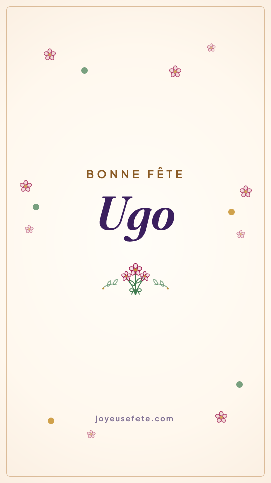Image « Bonne fête Ugo » au format story