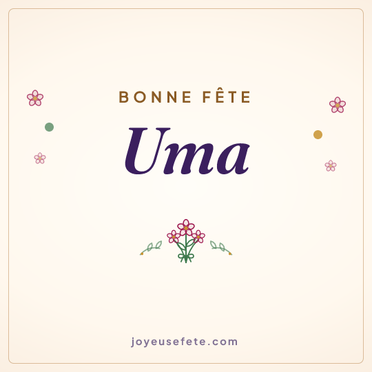 Image carrée « Bonne fête Uma » pour WhatsApp