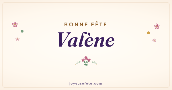 Image « Bonne fête Valène » au format large