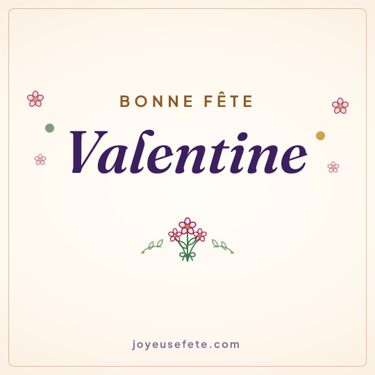Image carrée « Bonne fête Valentine » pour WhatsApp