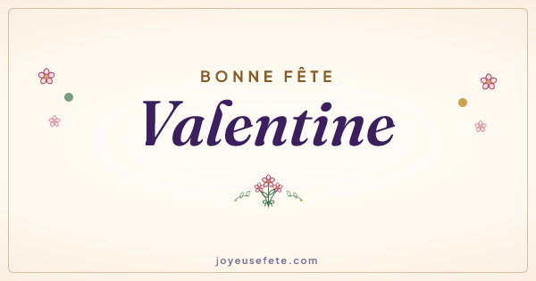 Image « Bonne fête Valentine » au format large