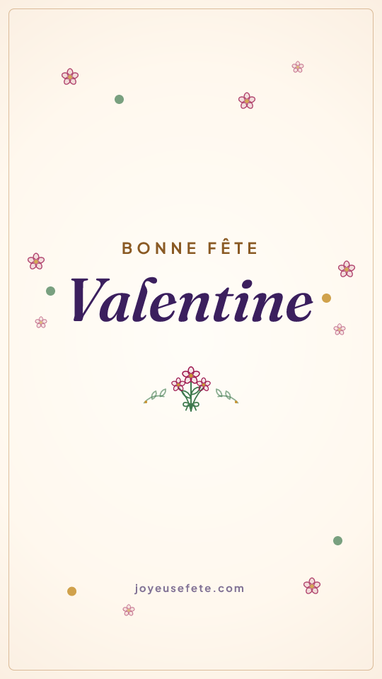 Image « Bonne fête Valentine » au format story