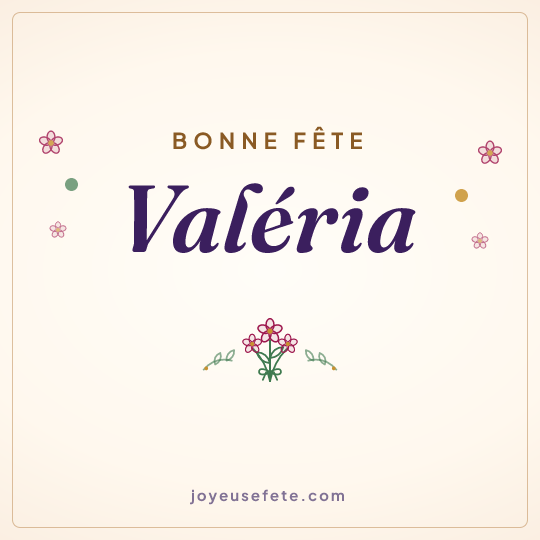 Image carrée « Bonne fête Valéria » pour WhatsApp
