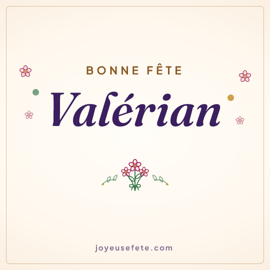 Image carrée « Bonne fête Valérian » pour WhatsApp