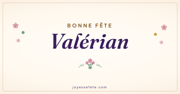Image « Bonne fête Valérian » au format large