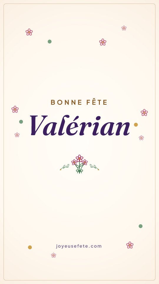 Image « Bonne fête Valérian » au format story
