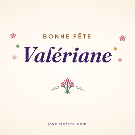 Image carrée « Bonne fête Valériane » pour WhatsApp