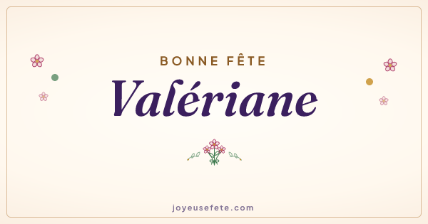 Image « Bonne fête Valériane » au format large