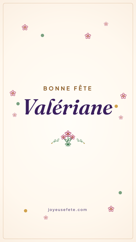 Image « Bonne fête Valériane » au format story