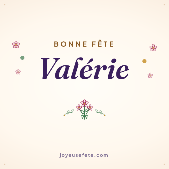 Image carrée « Bonne fête Valérie » pour WhatsApp
